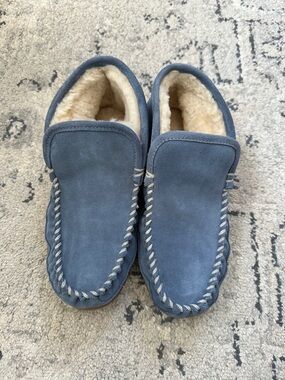 L.L. Bean Blue Suede Women's Wicked Good Slippers, Boot Moc